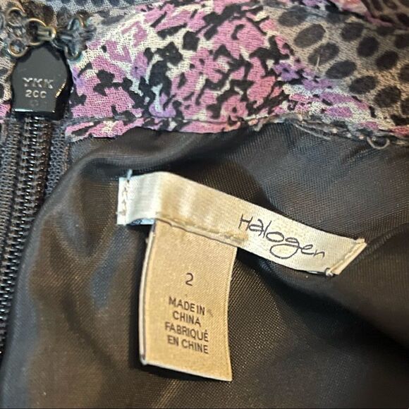 Halogen A-Line Purple & Black Sleeveless Geometric Dress - Picture 8 of 13